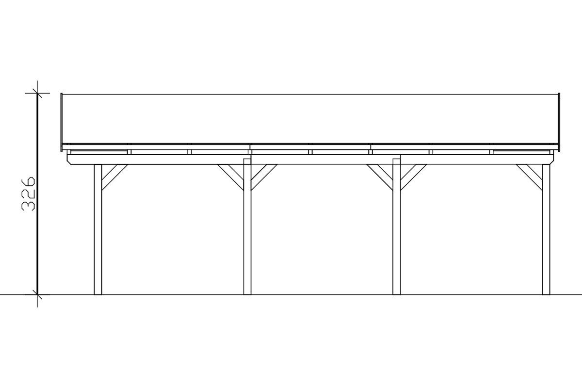 Skanholz Einzelcarport Fichtelberg, BxT: 379 Dachlattung mit Einfahrtshöhe, cm, 423x808 cm