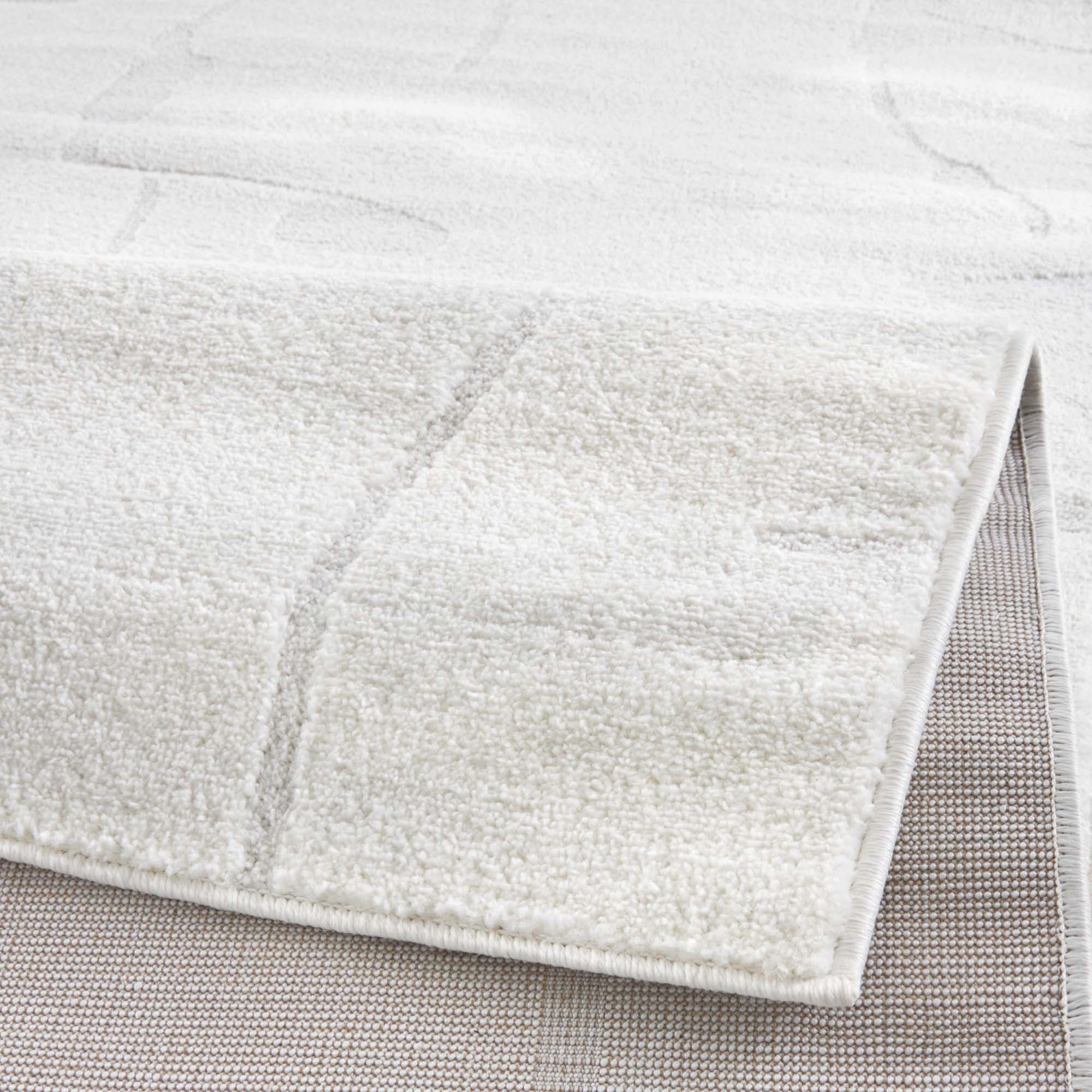 TaraCarpet Teppich Tara Carpet Avalon uni Hoch-Tief-Struktur, rechteckig, Höhe: 13 mm, Wohnzimmer, Schlafzimmer, Esszimmer, Jugendzimmer weiß 080x150 – Bild 5 von 5