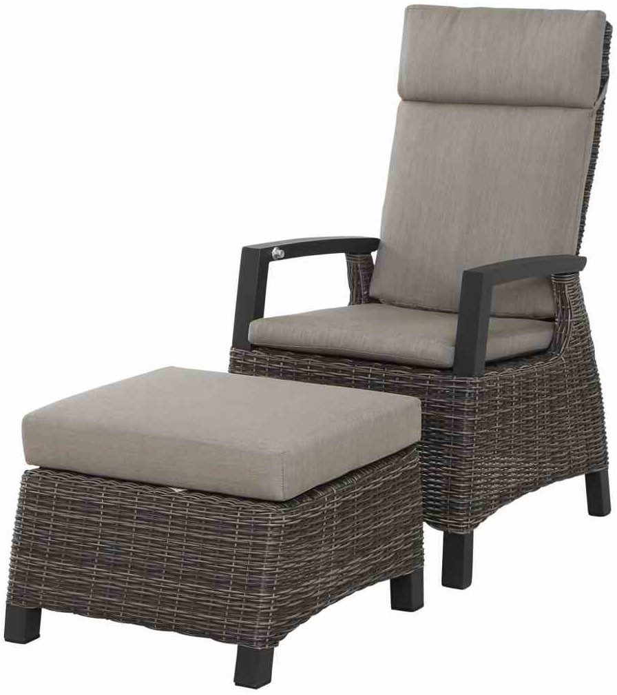 Siena Garden Gartenlounge-Hocker CORIDO, Gestell Aluminium matt anthrazit inkl. Kissen, charcoal grey