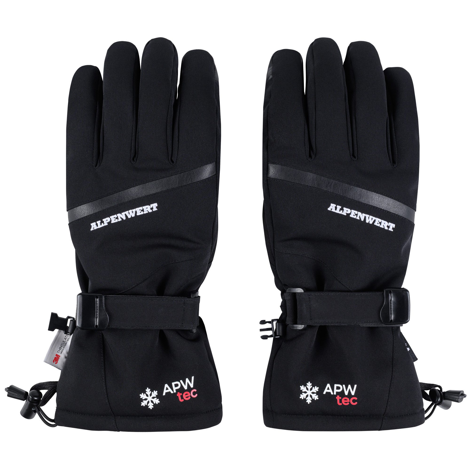 Alpenwert Skihandschuhe Unisex wasserdicht & warm, Touchscreen Winterhandschuhe Integrierte Handgelenkschlaufe & Nasenwischer am Daumen