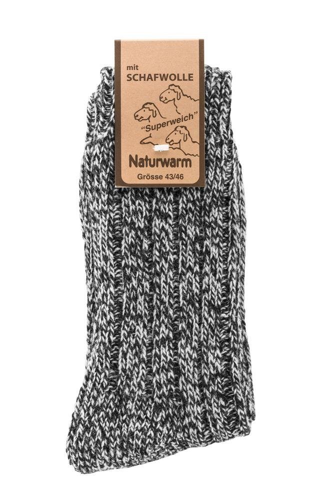 Norwegersocken Herren Norweger-Socken für Wollsocken Paar Grautöne 24 Damen superweiche 2 TippTexx &