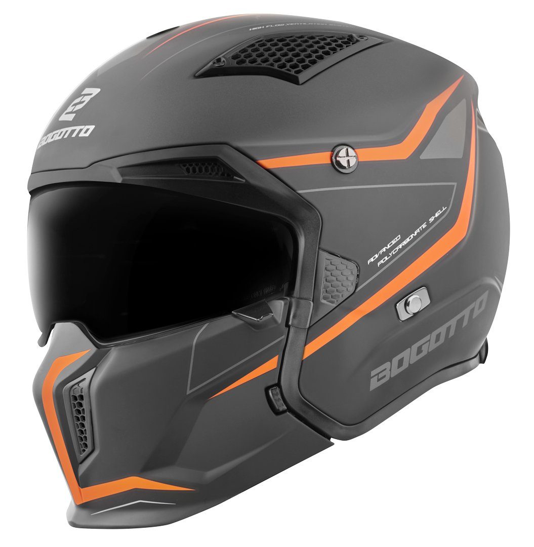 Bogotto Motorradhelm Radic WN-ST 22.06 Helm, herausnehmbares Innenfutter,integriertes Sonnenvisier