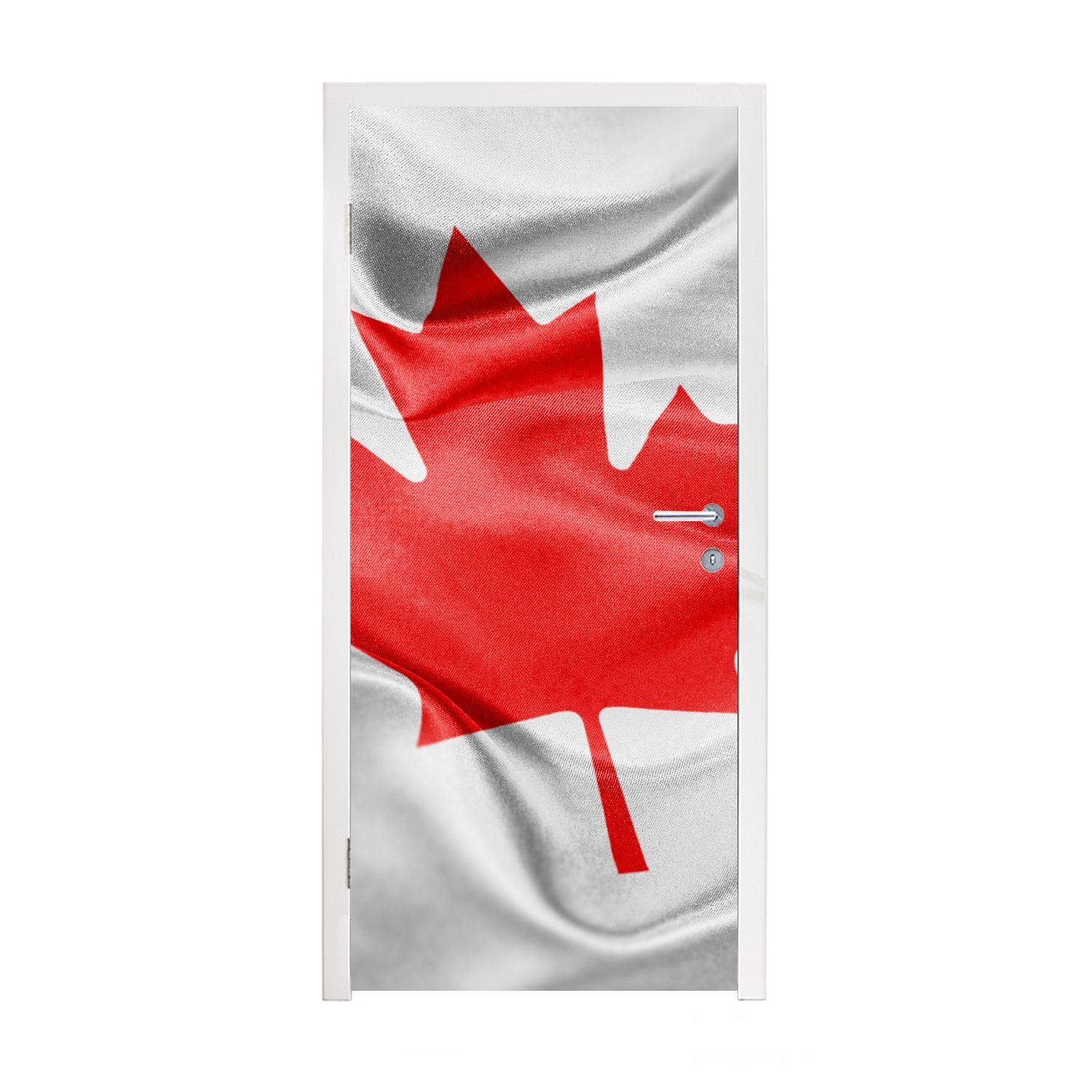 MuchoWow Türtapete Hohe Auflösung der Flagge von Kanada, Matt, bedruckt, (1 St), Fototapete für Tür, Türaufkleber, 75x205 cm