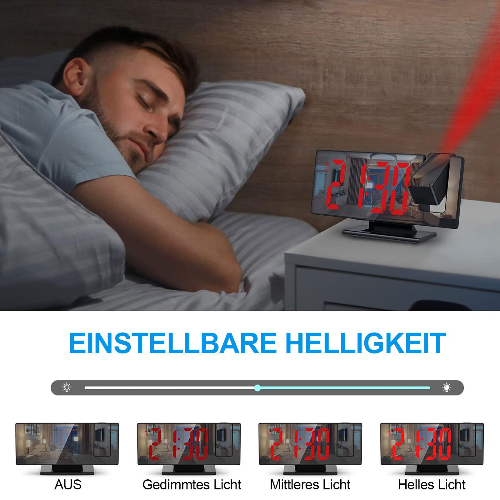 MODFU Projektionswecker Digital Wecker Uhr Digitalwecker günstig online kaufen