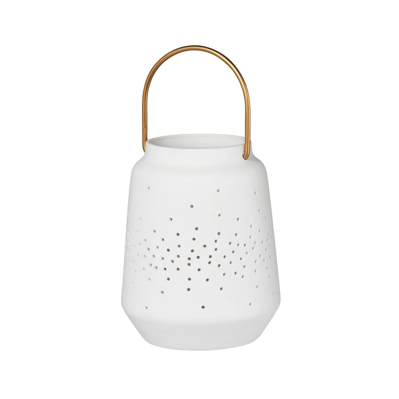 Räder Design Kerzenlaterne Porzellanlaterne 11.5 x 9 cm, Mit Messinggriff