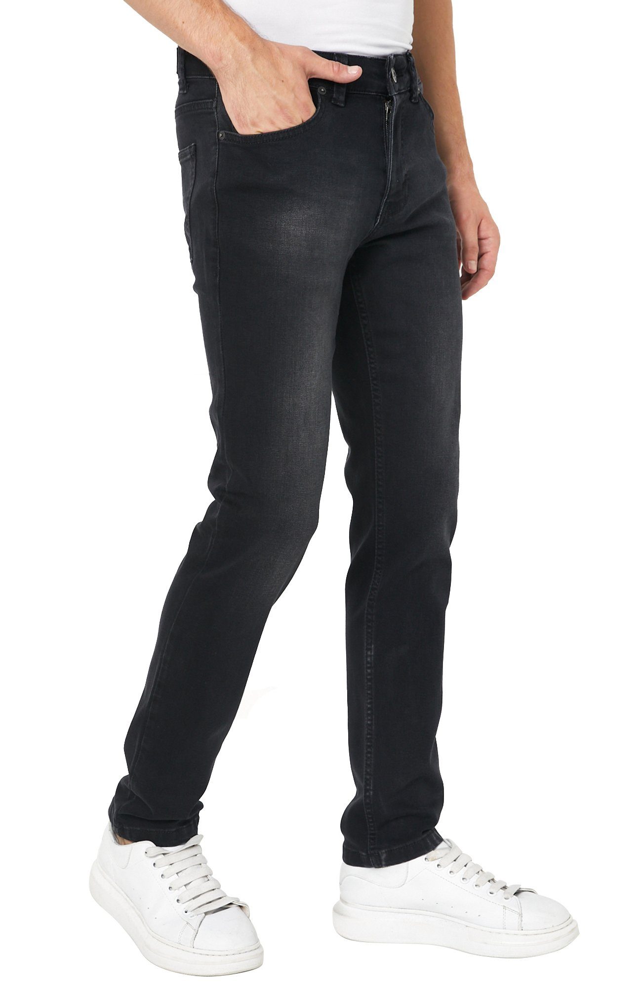 Smith & Solo Slim-fit-Jeans »Jeans Herren - Slim Fit Jeanshose, Hosen  Stretch Modern Männer Straight Hose Cut Basic Washed« 5-Pocket Design,  Slimfit, Grau online kaufen | OTTO