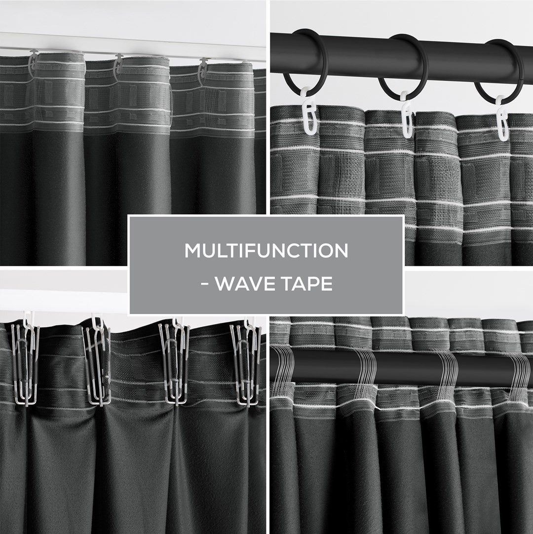Restilo Gardine Gardine Multifunktionsband Kräuselband Vorhang Verdunkelnd Samt Textil (1 St), Kräuselband, verdunkelnd, Samt Textilien, mit Raffhalter
