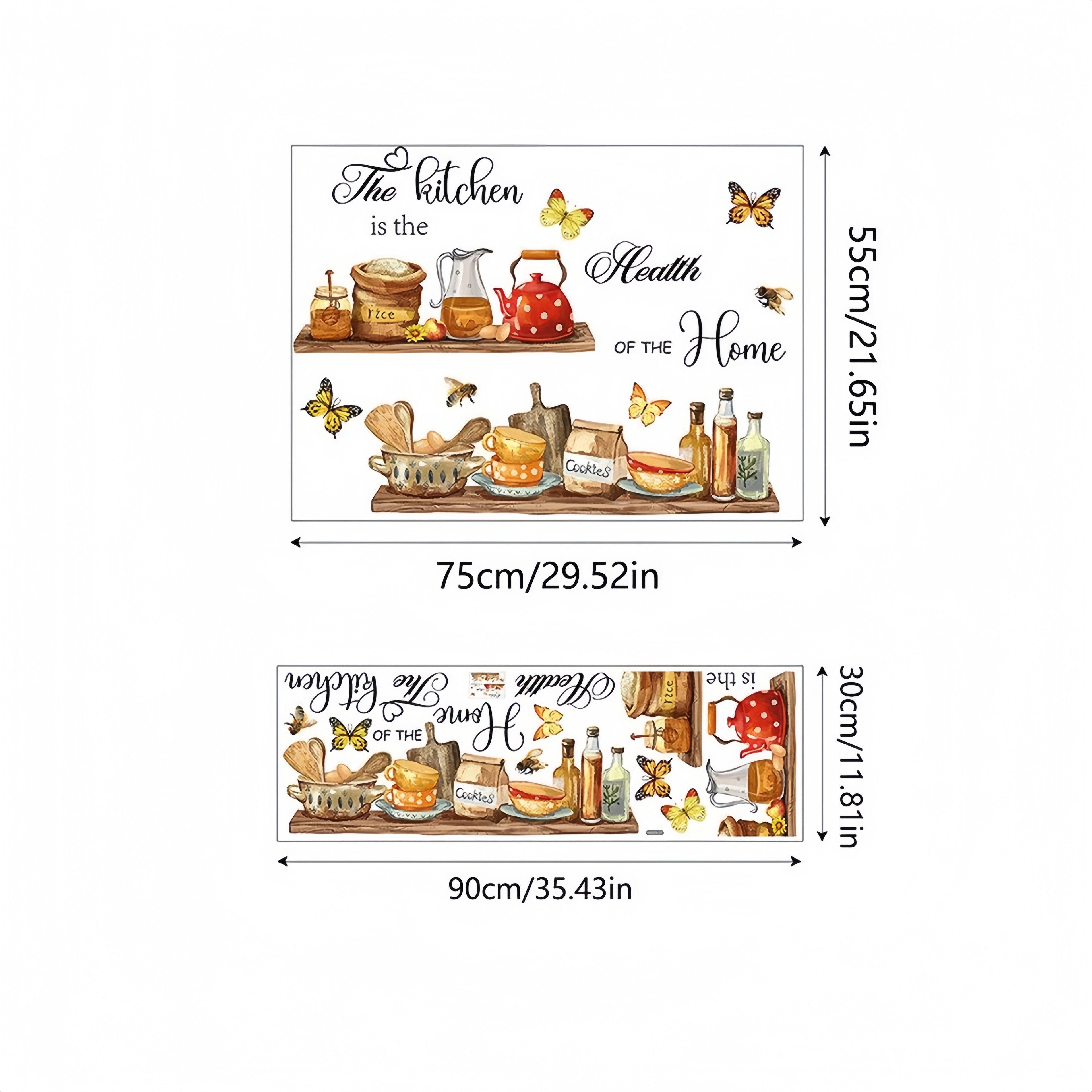 FOUORTUNATE-BEE Wandtattoo Küchen-Wandaufkleber – Selbstklebend & ablösbar, Dekorative Wandsticker für die Küche