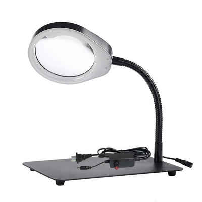 PDOK Lupenlampe PDOK Schreibtisch Lupe mit LED-Licht 10X, LED fest integriert, Tageslichtweiß, Deckenleuchte