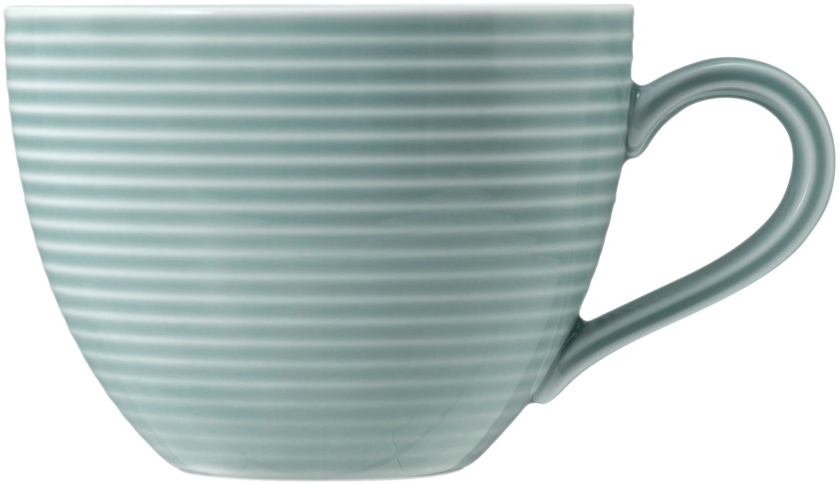 Seltmann Weiden Kaffeeservice Geschirr-Set, Service Beat (18-tlg), 6 Personen, Porzellan, Teller, Tassen, Untertassen, Rillendekor, 18 Teile, für 6 Personen