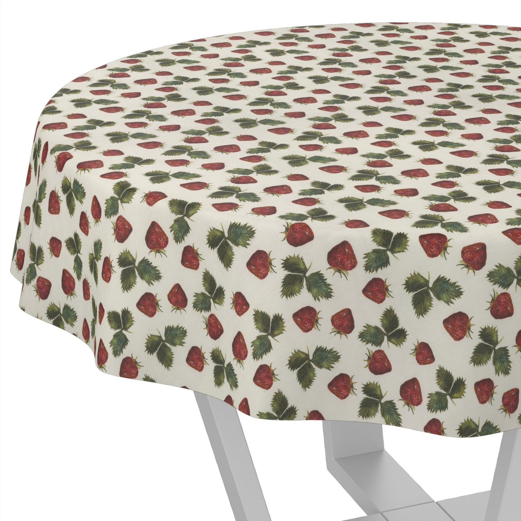 ANRO Tischdecke LANA Giovanna-Blumen Wachstuch 2.0 (Einzelstück 1-tlg), wasserabweisend Giovanna-Blumen Rot-Grün Rund 100cm