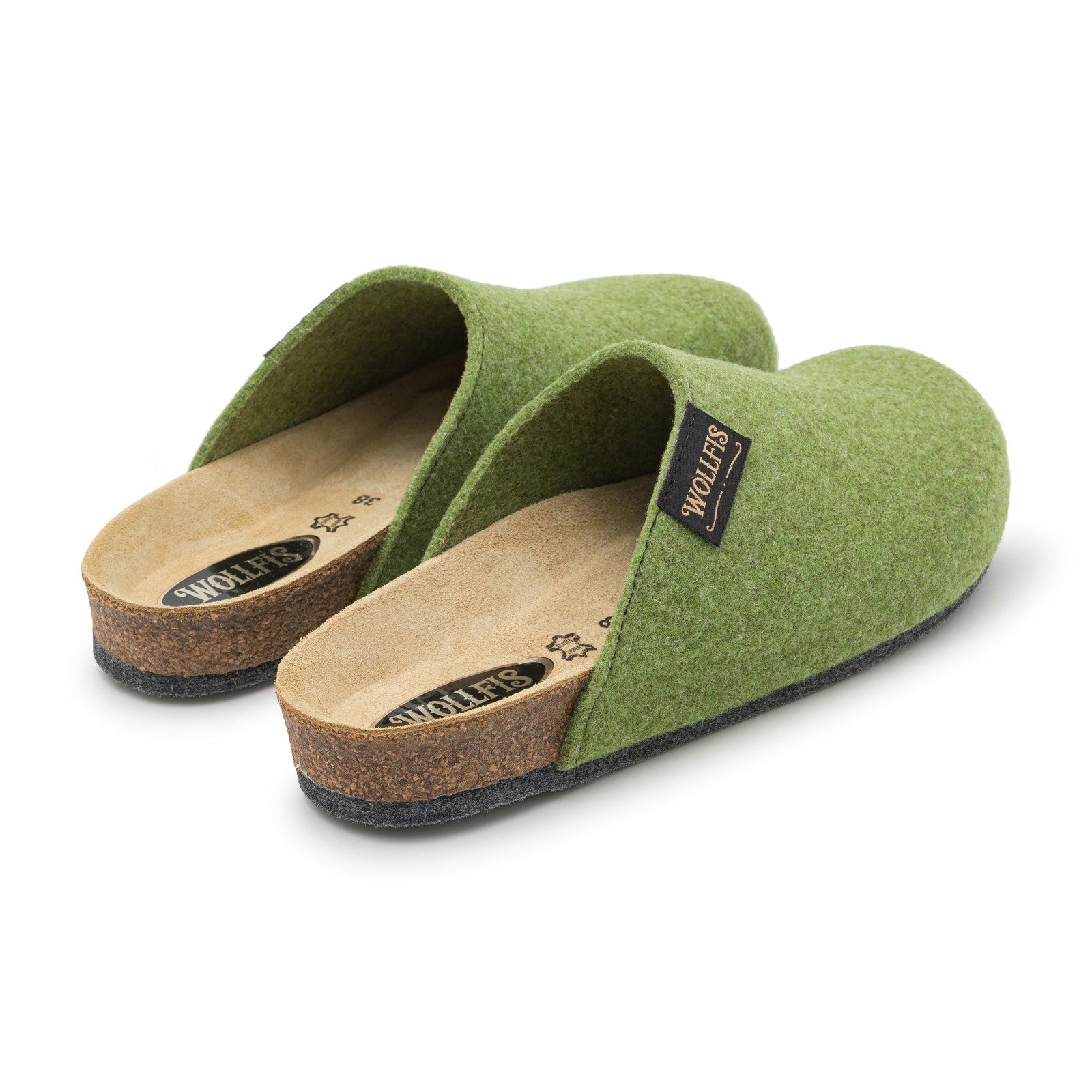 Pantoffelmann Bio Filzclog mit Korkfußbett ABS-Filzsohle Herren Damen Filz Pantoffel Hausschuh (1 Paar) hoher Tragekomfort, angenehme Passform