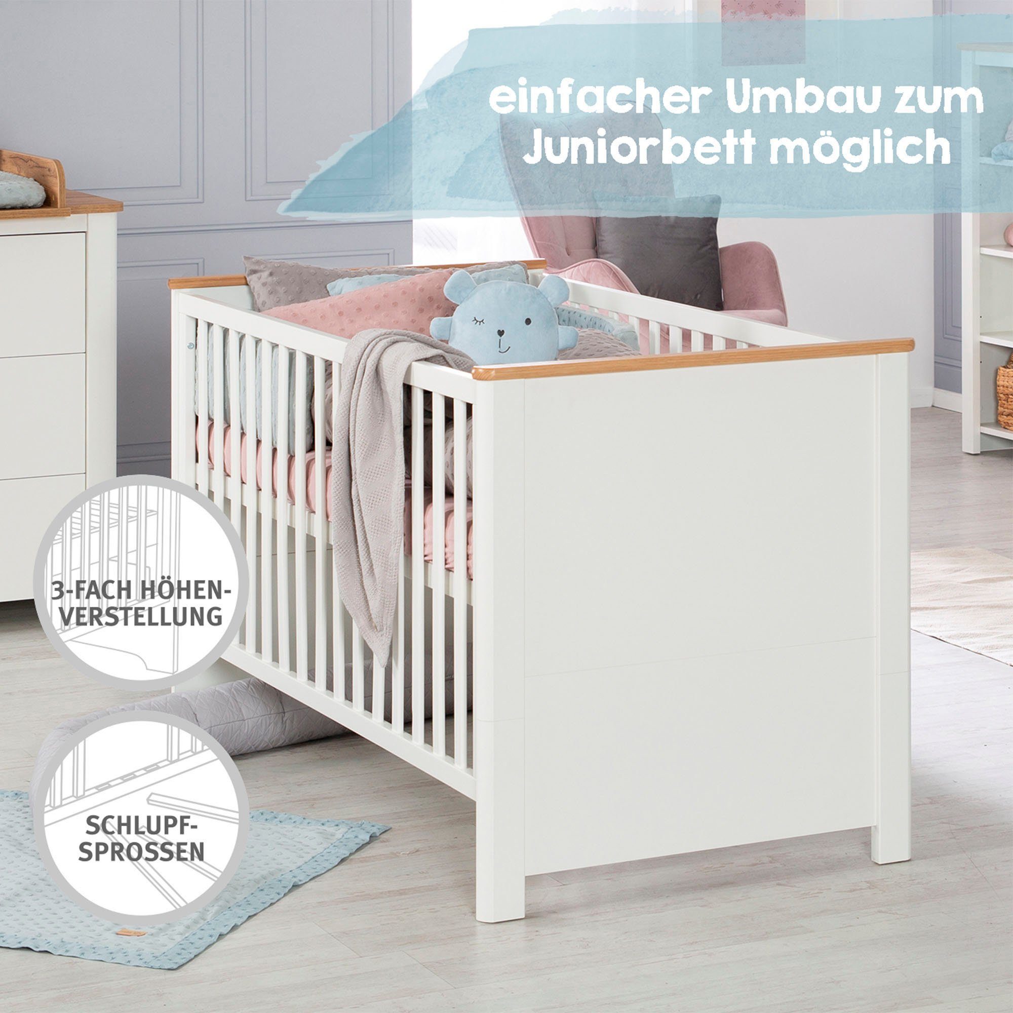 Kinderbett, in Europe; Ava, Made roba® Gitterbett Babybett