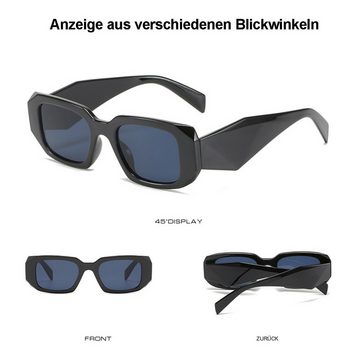 Rnemitery Sonnenbrille Rechteck Sonnenbrille für Damen Herren Mode Retro Vintage Square Frame