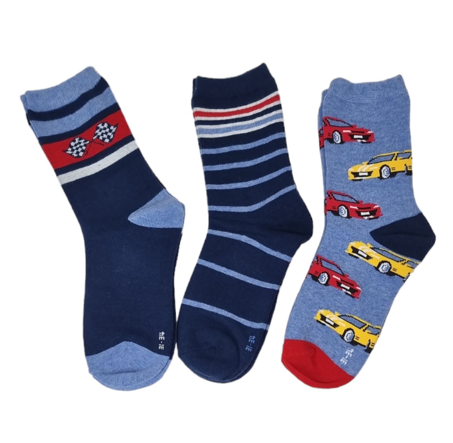 CNB Basicsocken Kindersocken Fußball, 3er Pack, Baumwolle, Farbmix (Packung, 3 Paar)