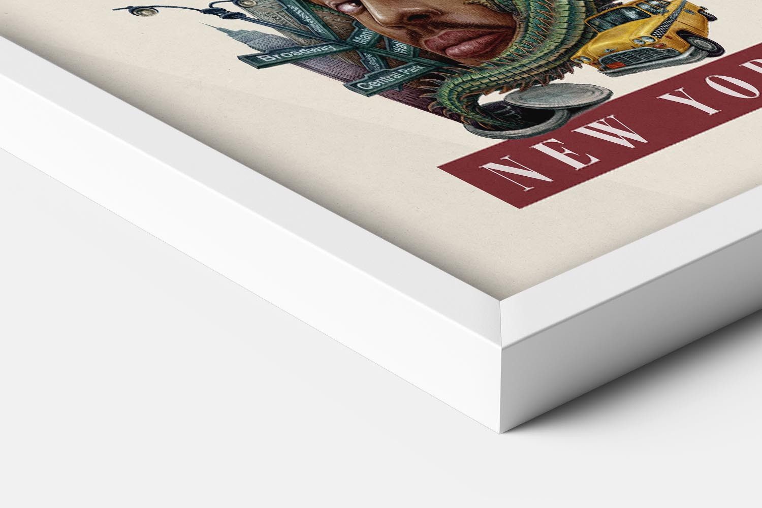 Tulup Bild mit Rahmen New York Wandkunst im Rahmen, Gerahmtes Bild