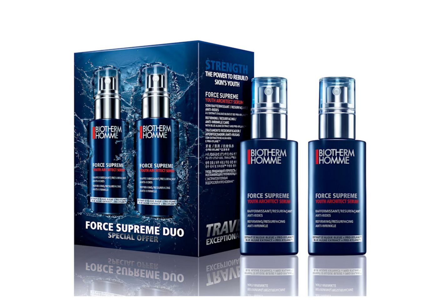 BIOTHERM Anti-Falten-Serum Force Supreme Youth Architect 2×50 ml Duo, für festere, glatter wirkende Männerhaut