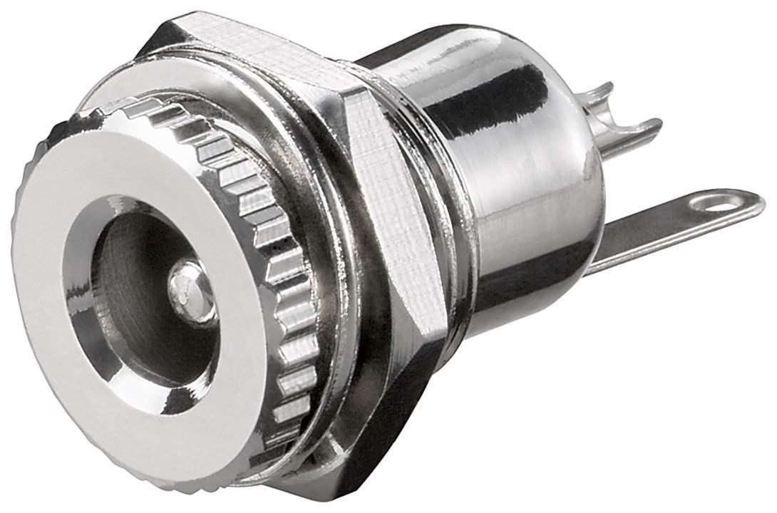 Goobay DC-Einbaubuchse für Hohlstecker 5,5x2,5mm, Metallausführung - Audio-Adapter