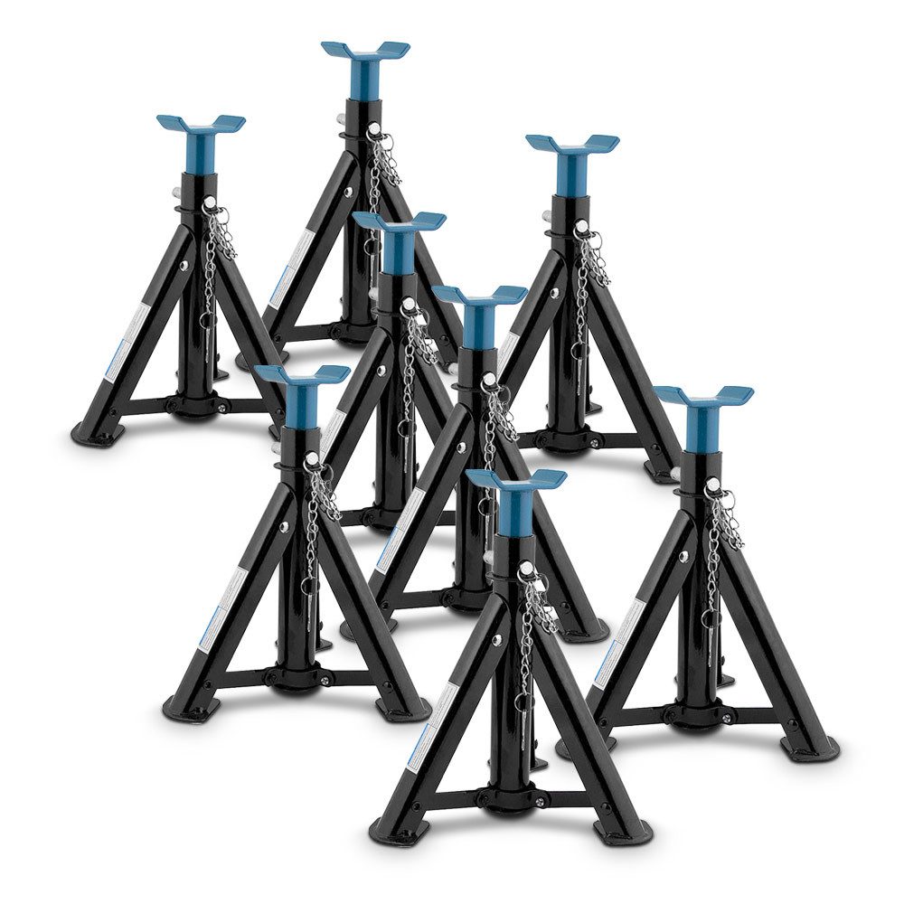 Bituxx Unterstellbock 4 Paar 2000 kg Schwarz Blau, 2000 kg max. Belastbarkeit, (Spar-Set, 8-St., MS-16639)