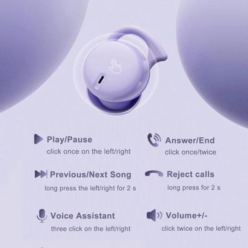 Xmenha Schlaf oder Musikgenuss, Mini In-Ear-Kopfhörer (Hochwertiger Bluetooth-Chipsatz für schnelle, stabile Verbindung und klare Kommunikation., Ultimativer Komfort mit Dual Noise Cancelling & Langzeit-Akkulaufzeit)