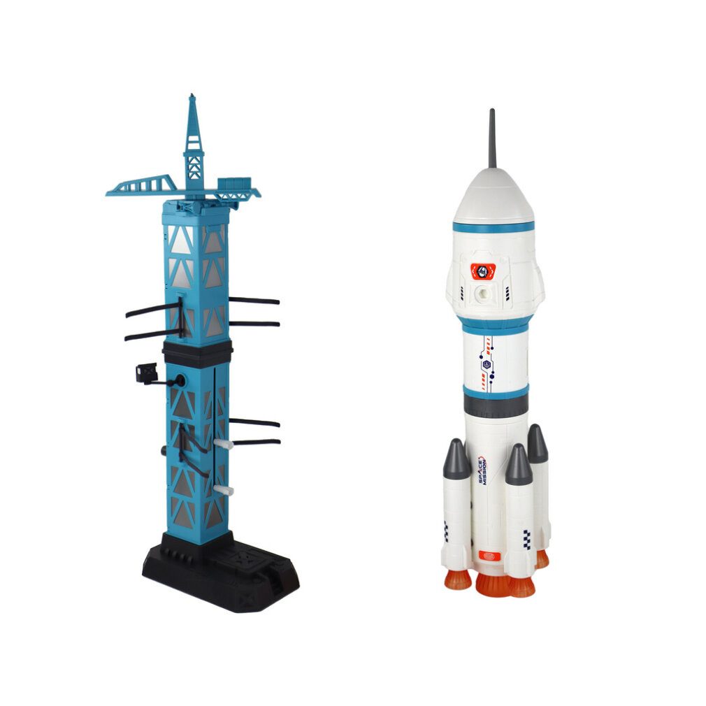 LEAN TOYS Spielzeug-Boot Lean Toys Toy Space Mission Rakete Astronauten Launcher 15 Stück