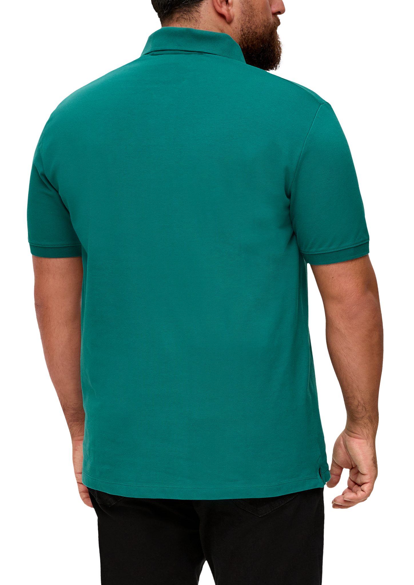 aus s.Oliver Polo-Shirt smaragd Kurzarmshirt Baumwollstretch