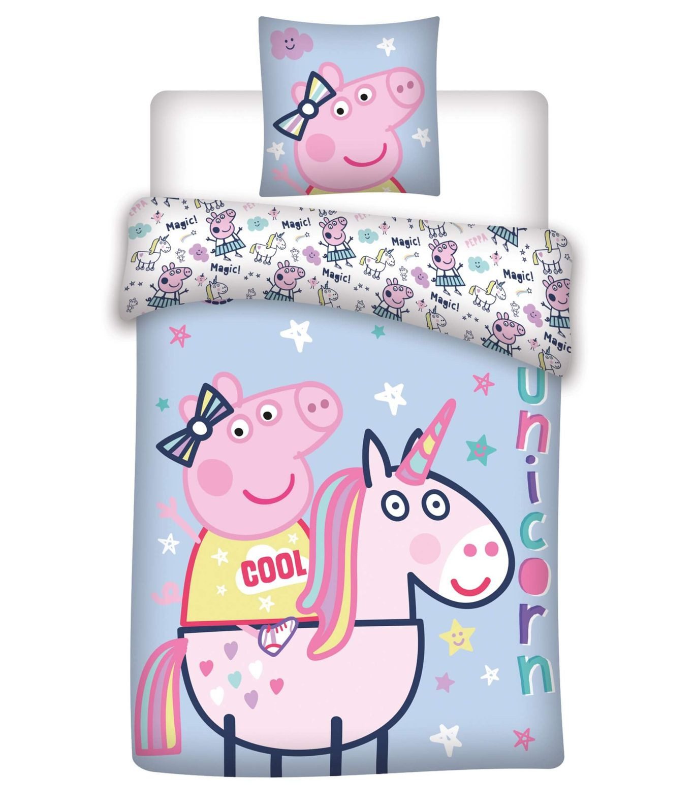 Bettwäsche Peppa Pig - Peppa Wutz & Einhorn - Bettwäsche-Set, 135x200 & 80x80