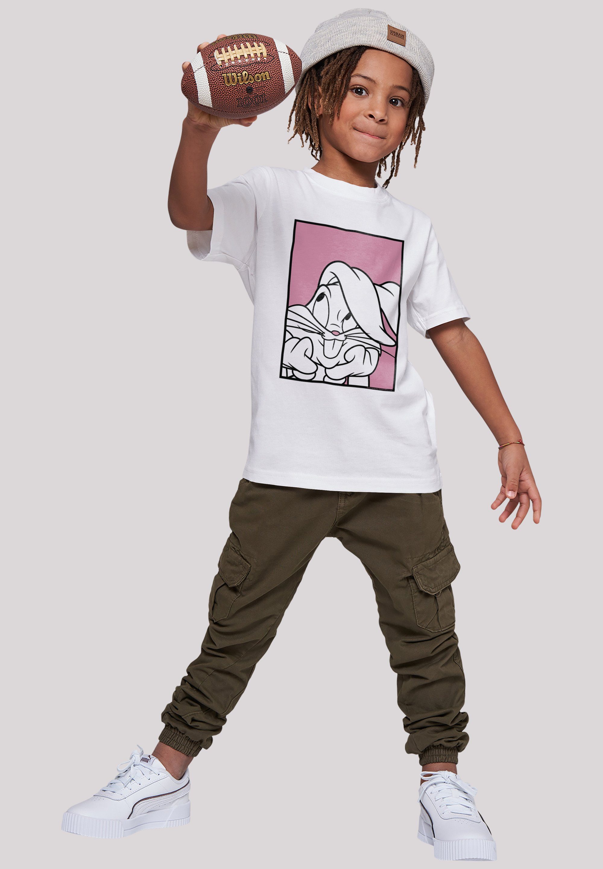 Adore-WHT Looney Bunny Kurzarmshirt Kinder Basic (1-tlg) Kids Tee with Tunes Bugs F4NT4STIC white