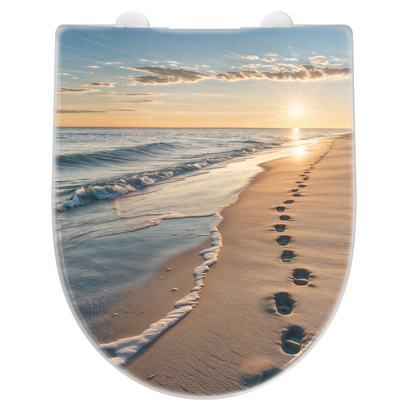 Primedeco WC-Sitz mit Absenkautomatik Motiv Strandspuren günstig online kaufen