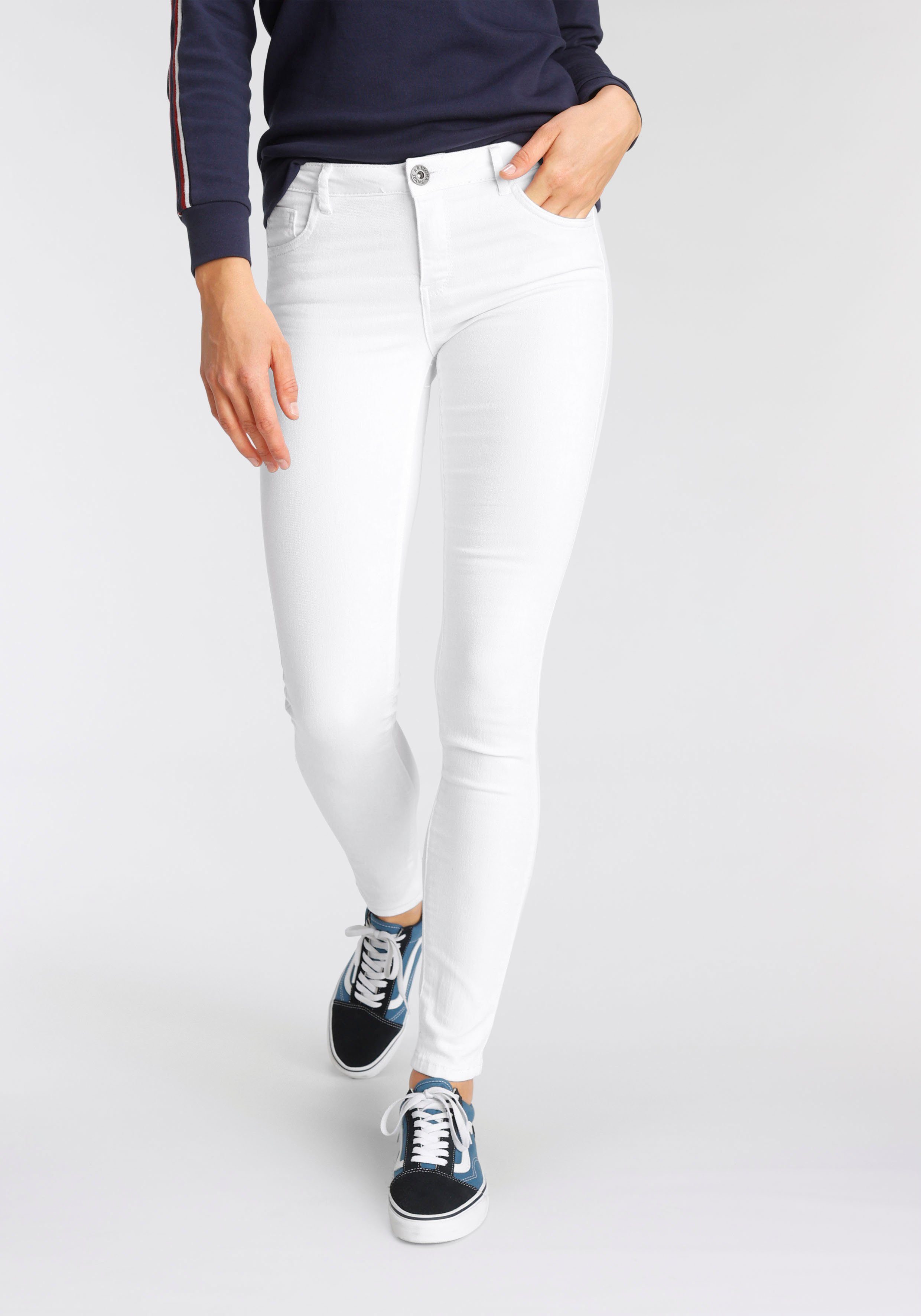 Arizona Skinny-fit-Jeans Ultra-Stretch Mid Waist white