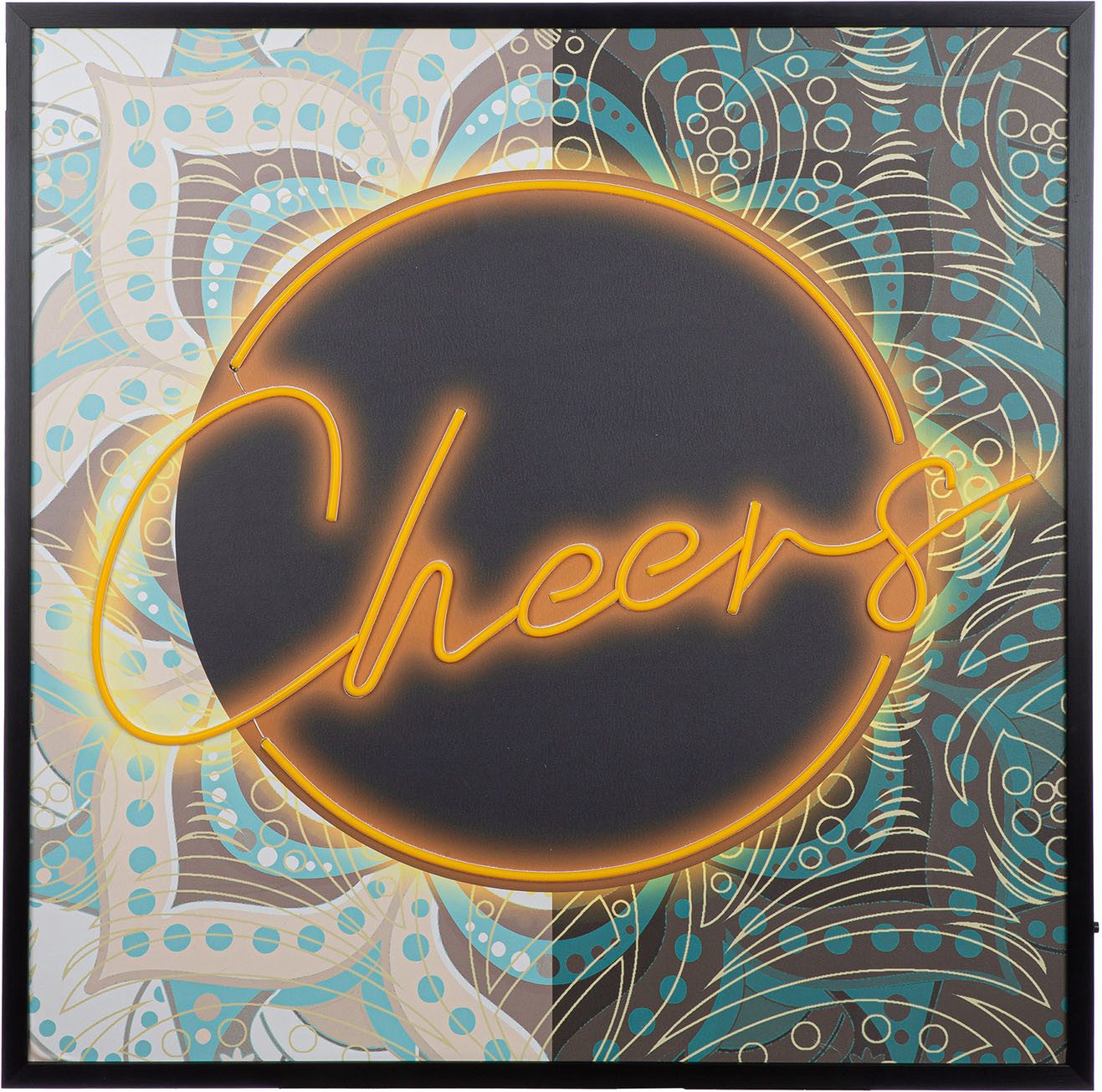 GILDE Leinwandbild Bild quadratisch Cheers, Schriftzug (1 St)