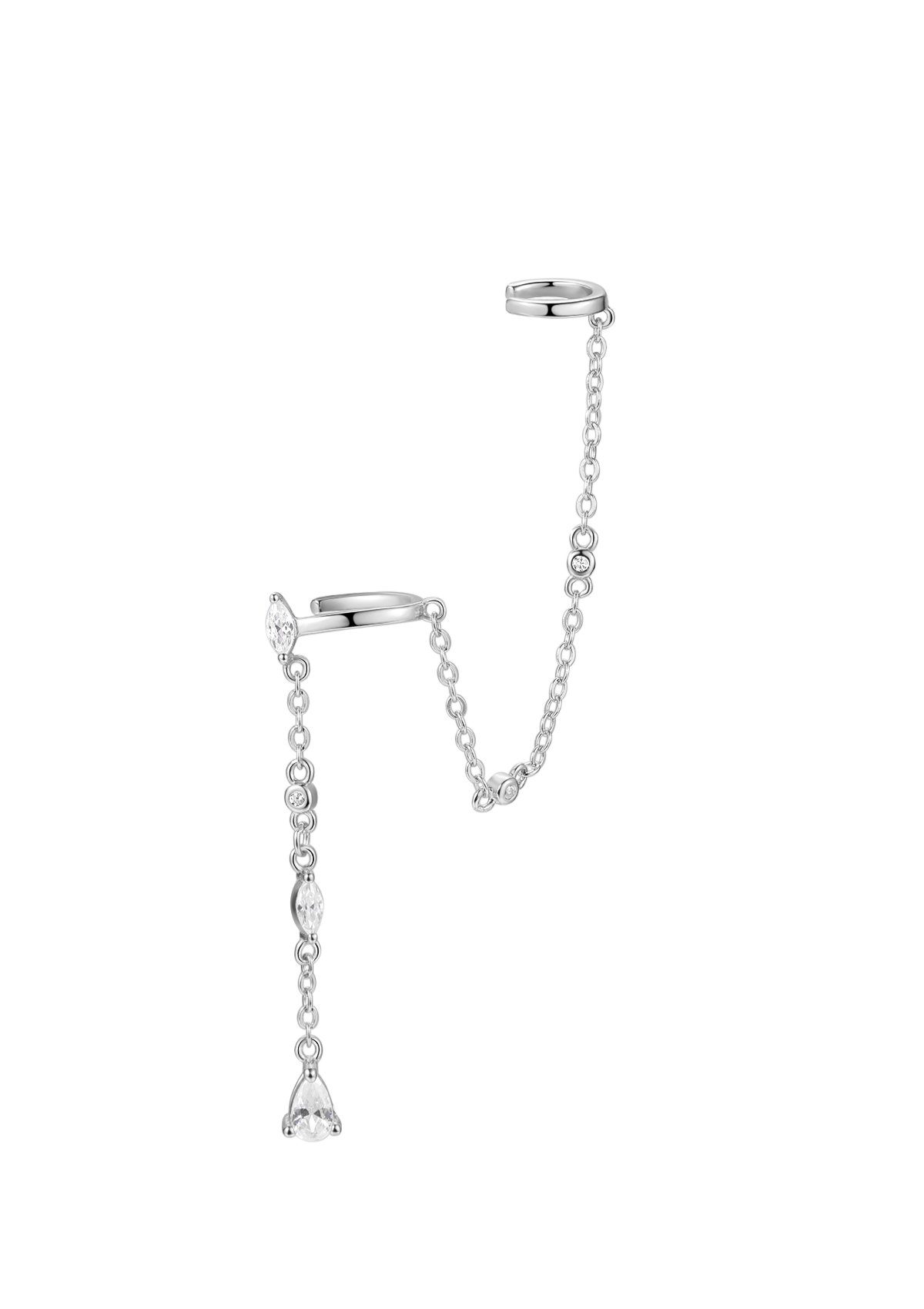 Hey Happiness Single-Ohrmuschel Ear Cuff Kettchen Ohrring 18K Gold, 925 Sil günstig online kaufen