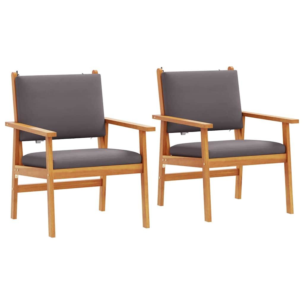 vidaXL Gartenlounge-Set Gartenstuhl 2 stk. Anthrazit Massivholz, (2-tlg)