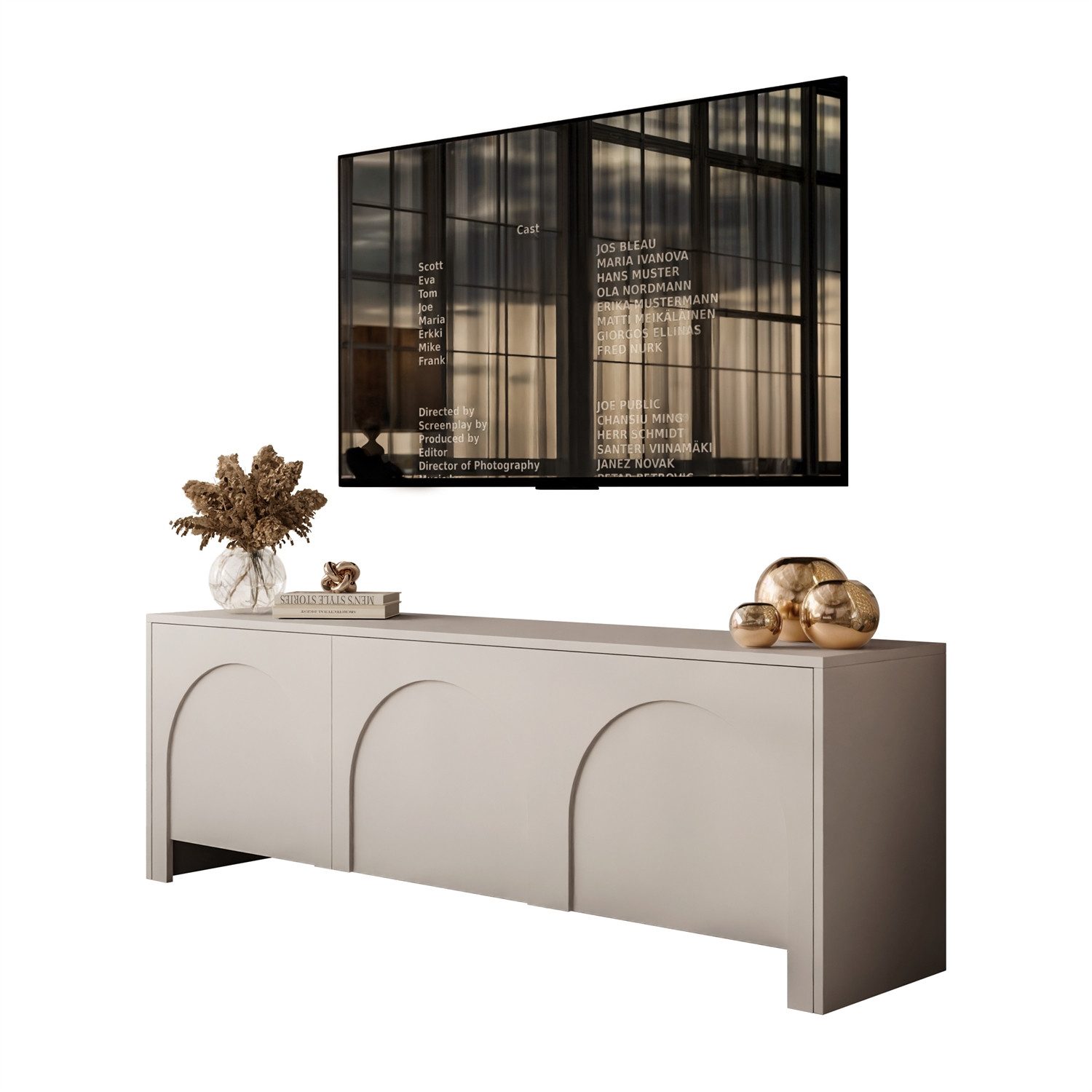 Lookway Lowboard ARIADNA mit drei Türen (1x TV-Schrank), 154x51x35 cm