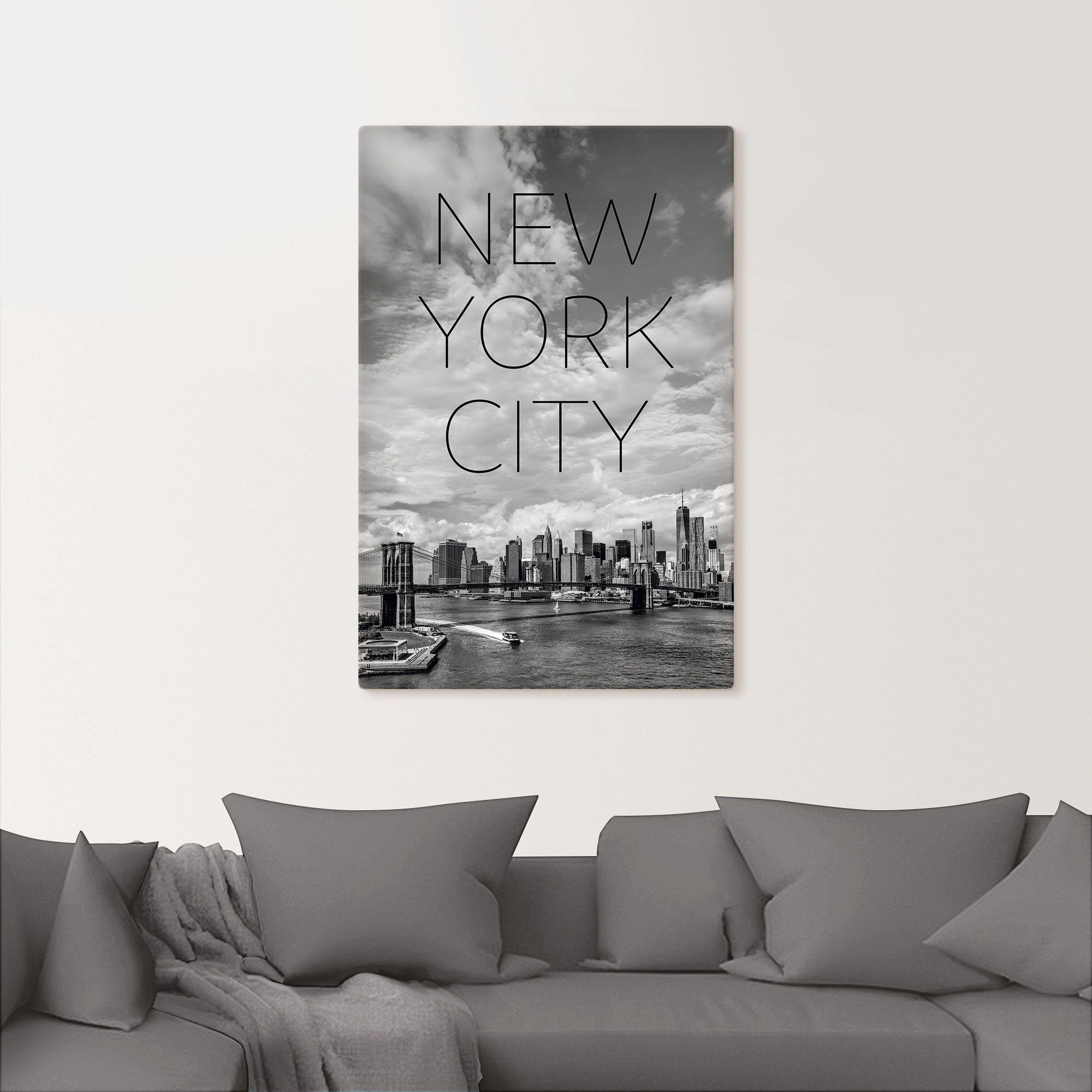 Größen Wandbild versch. Wandaufkleber & York (1 Manhattan, Leinwandbild, Artland New in Alubild, Lower als oder Bridge St), NYC Poster Brooklyn