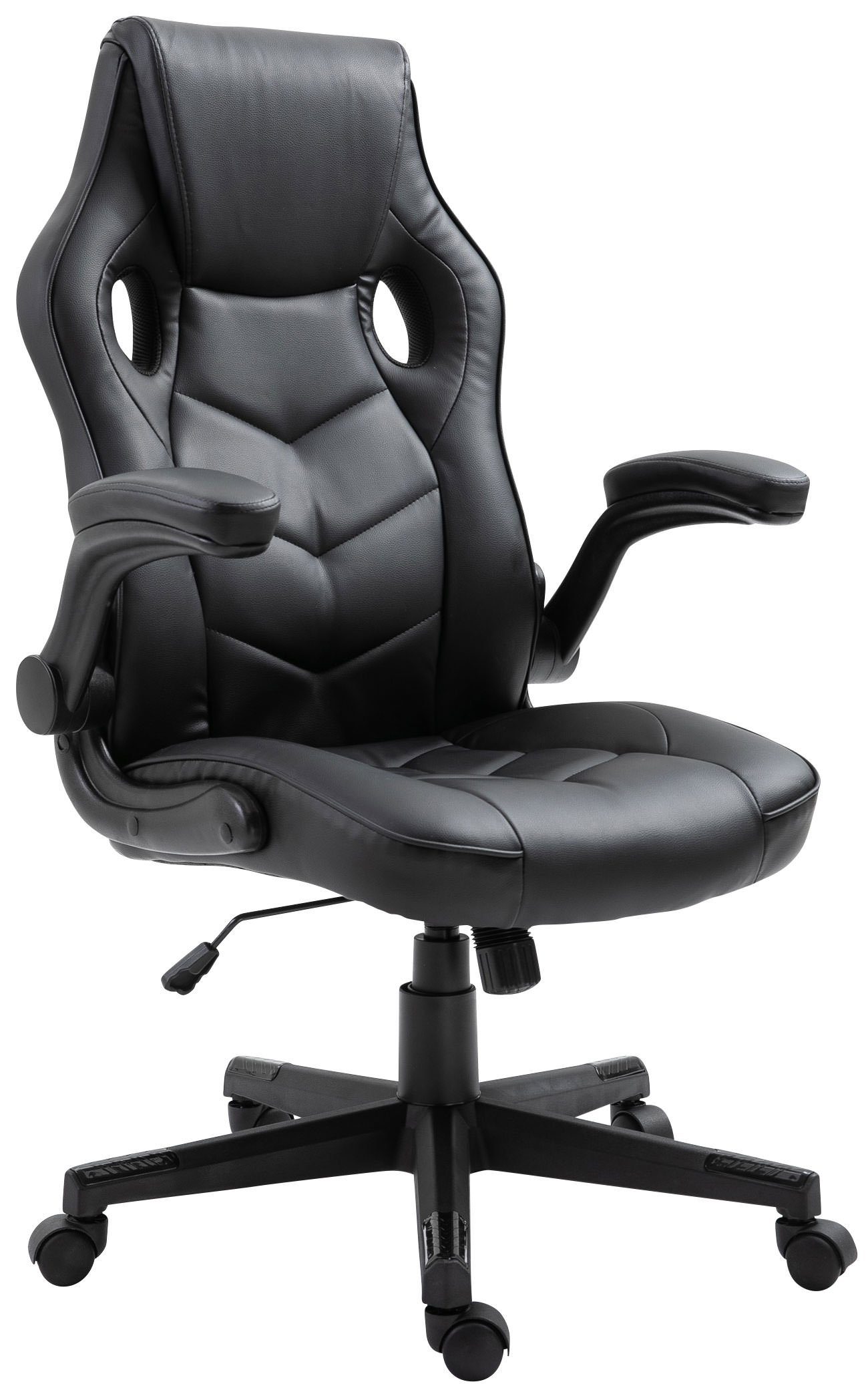 CLP Gaming Chair Omis Kunstleder, höhenverstellbar und drehbar schwarz/schwarz | Stühle