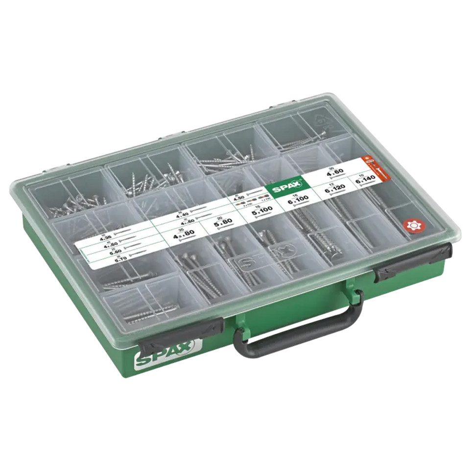 SPAX Schrauben-Set SPAX Sortiment Koffer, Schrauben-Set 14 Abmessungen
