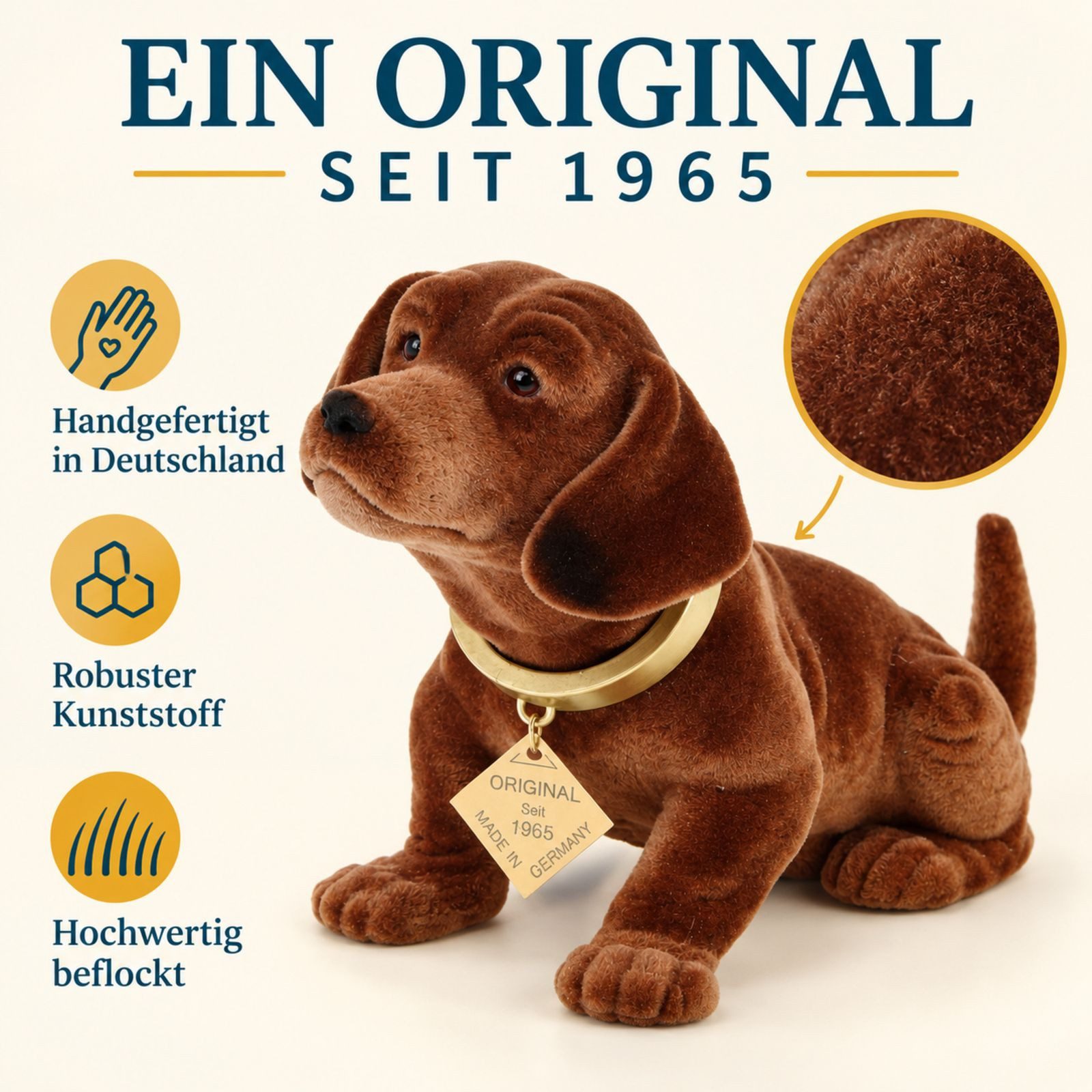 Kremers Schatzkiste Dekofigur Original Wackeldackel klein Wackelhund 19cm Auto Hutablage von Rakso – Bild 5 von 5
