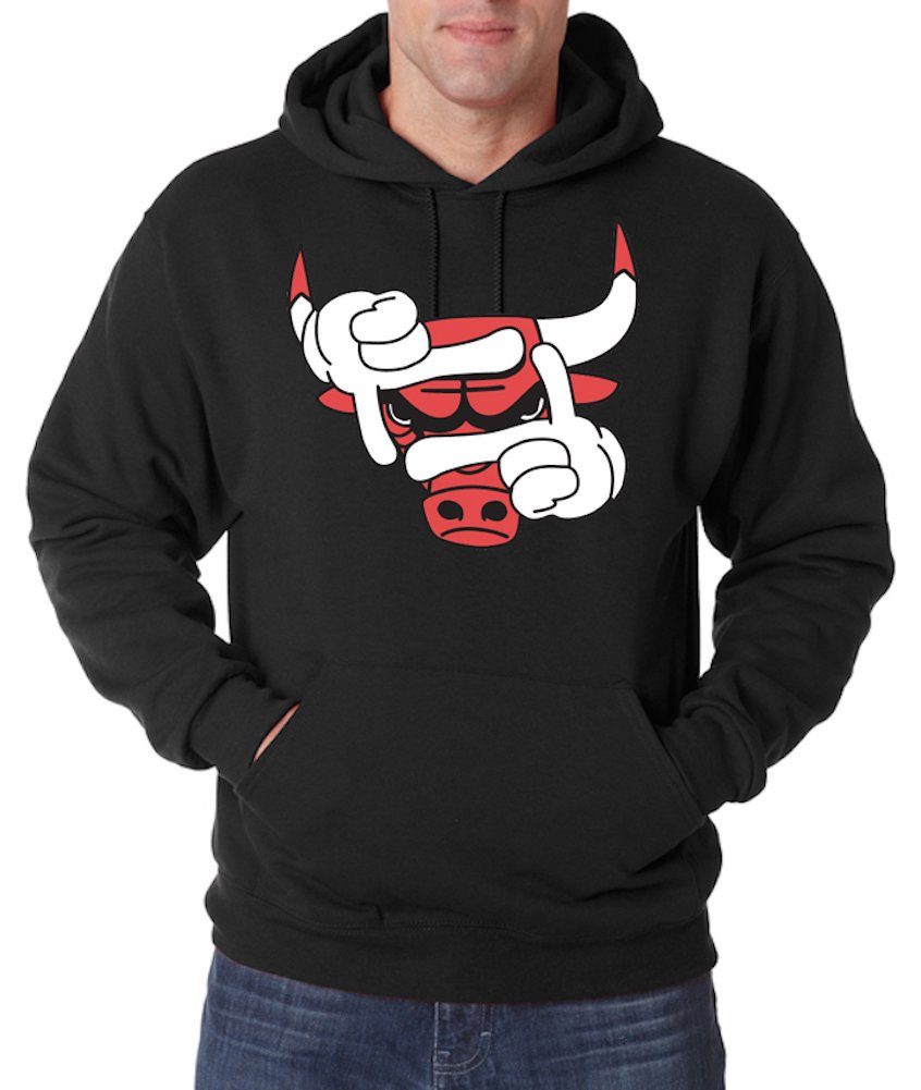 Youth Designz Kapuzenpullover Bulls Herren Hoodie Pullover mit modischem Print Schwarz