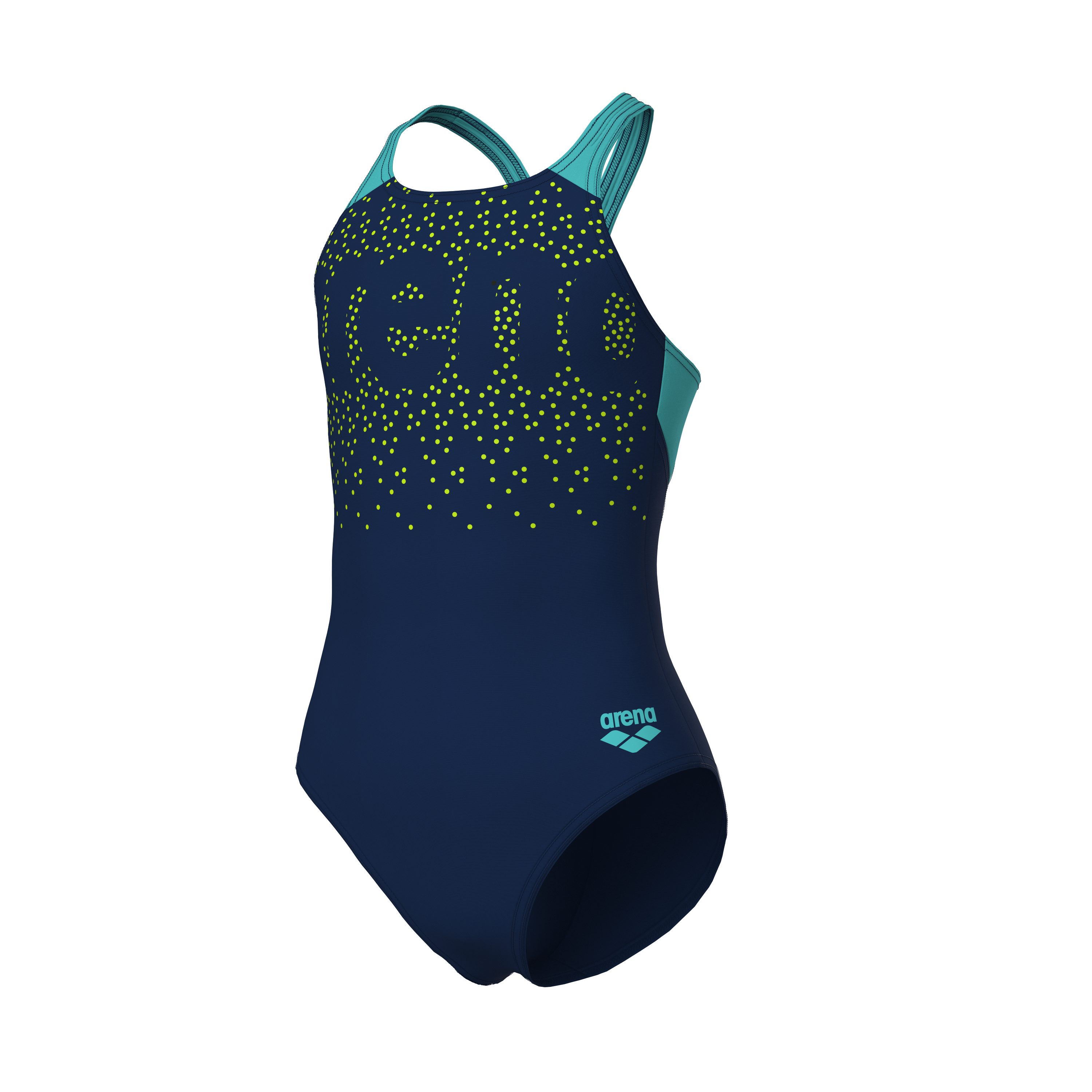 Arena Badeanzug G ARENA PAINTERLY SWIMSUIT V BACK mit UV-Schutz UPF50+, aus MaxFit Eco Material, in Stretchmaterial