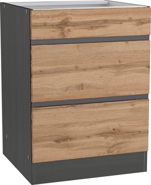 Kochstation Kochfeldumbauschrank KS-Riesa Breite 60 cm, MDF-Fronten