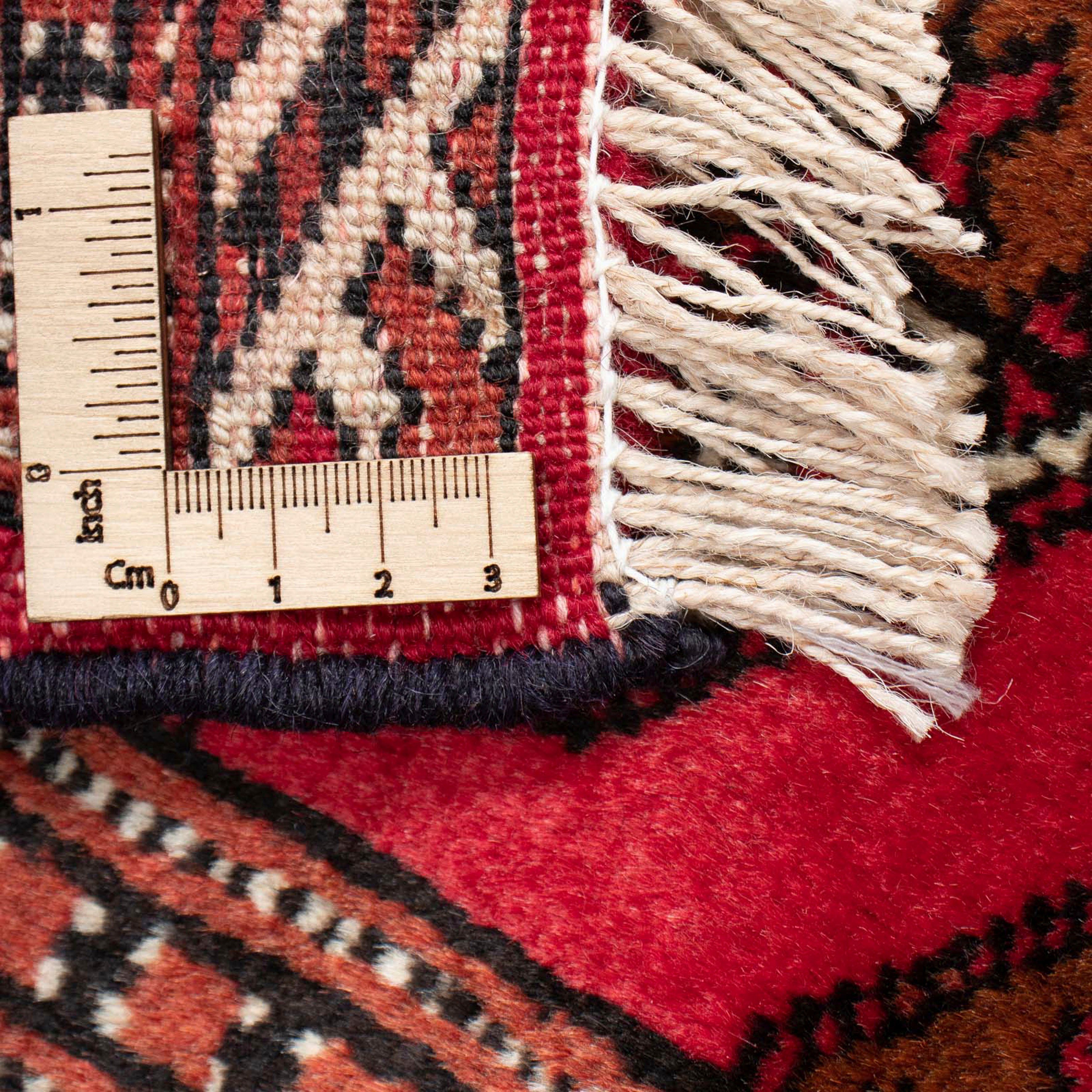 morgenland, - rechteckig, x 87 cm Wohnzimmer, rot, Höhe: 8 mm, - Orientteppich 136 Zertifikat Handgeknüpft, Einzelstück mit Belutsch