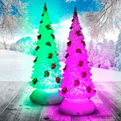 etc-shop LED Dekolicht, 2er Set Weihnachtsbaum Tischleuchte Lampe Weihnachtslicht