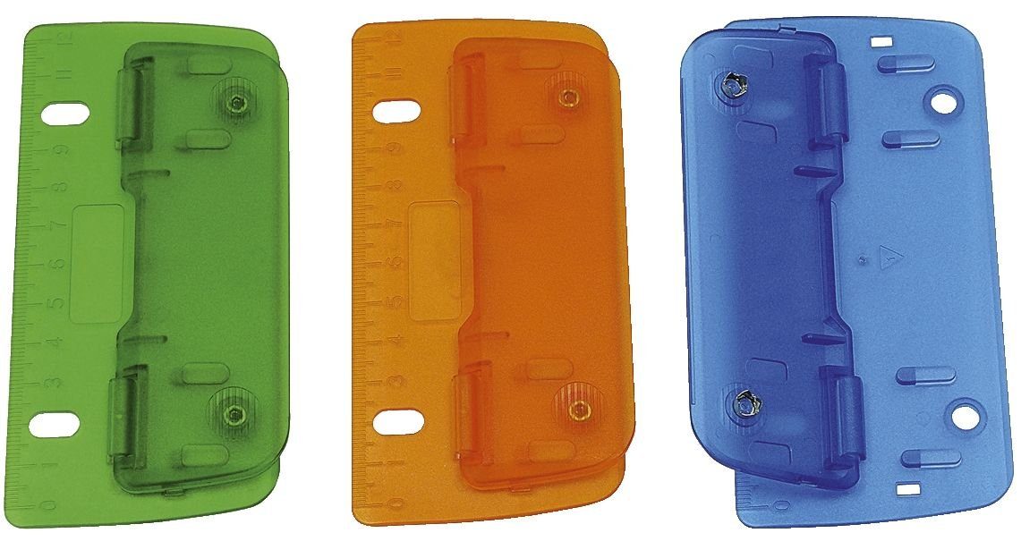 WEDO Lochstanzer 12x Taschenlocher, Stanzleistung: 3 Blatt, farbig sortiert