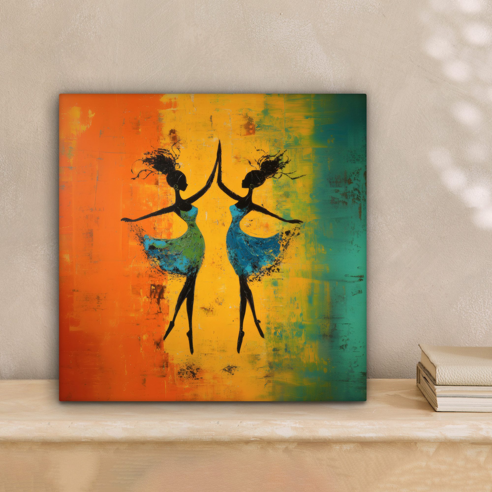 OneMillionCanvasses® Leinwandbild Tanzen - Frauen - Farbtextur, Fotodruck ( günstig online kaufen