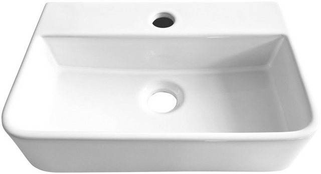 ADOB Aufsatzwaschbecken, als Hänge oder Aufsatzwaschbecken verwendbar, eckig, inkl. Siphon und Ablaufventil  - Onlineshop Otto
