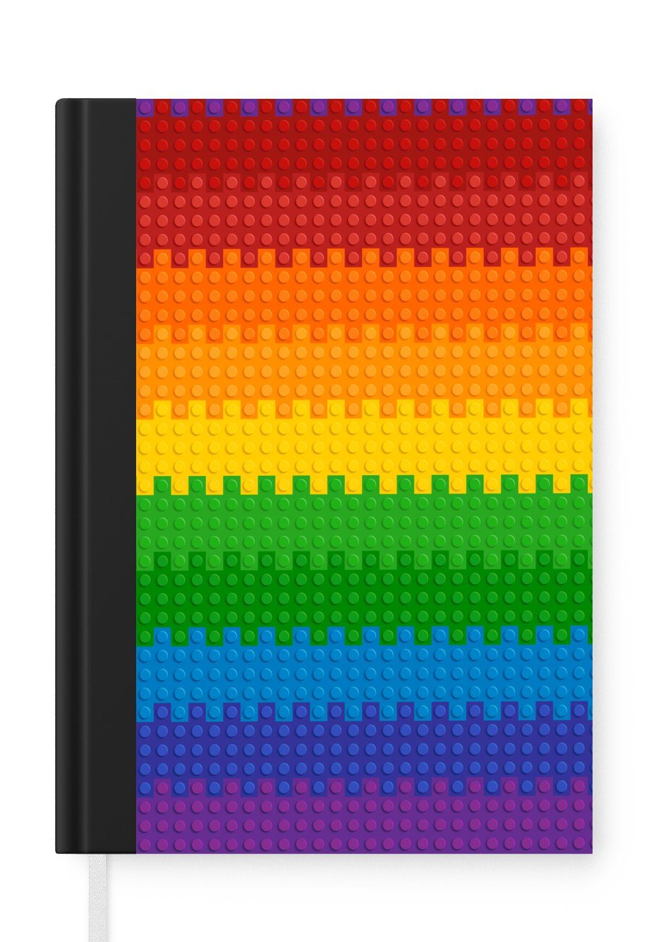 Merkzettel, - Lego 98 Tagebuch, - Journal, Notizheft, Notizbuch Patoon Haushaltsbuch A5, MuchoWow Regenbogen, Seiten,