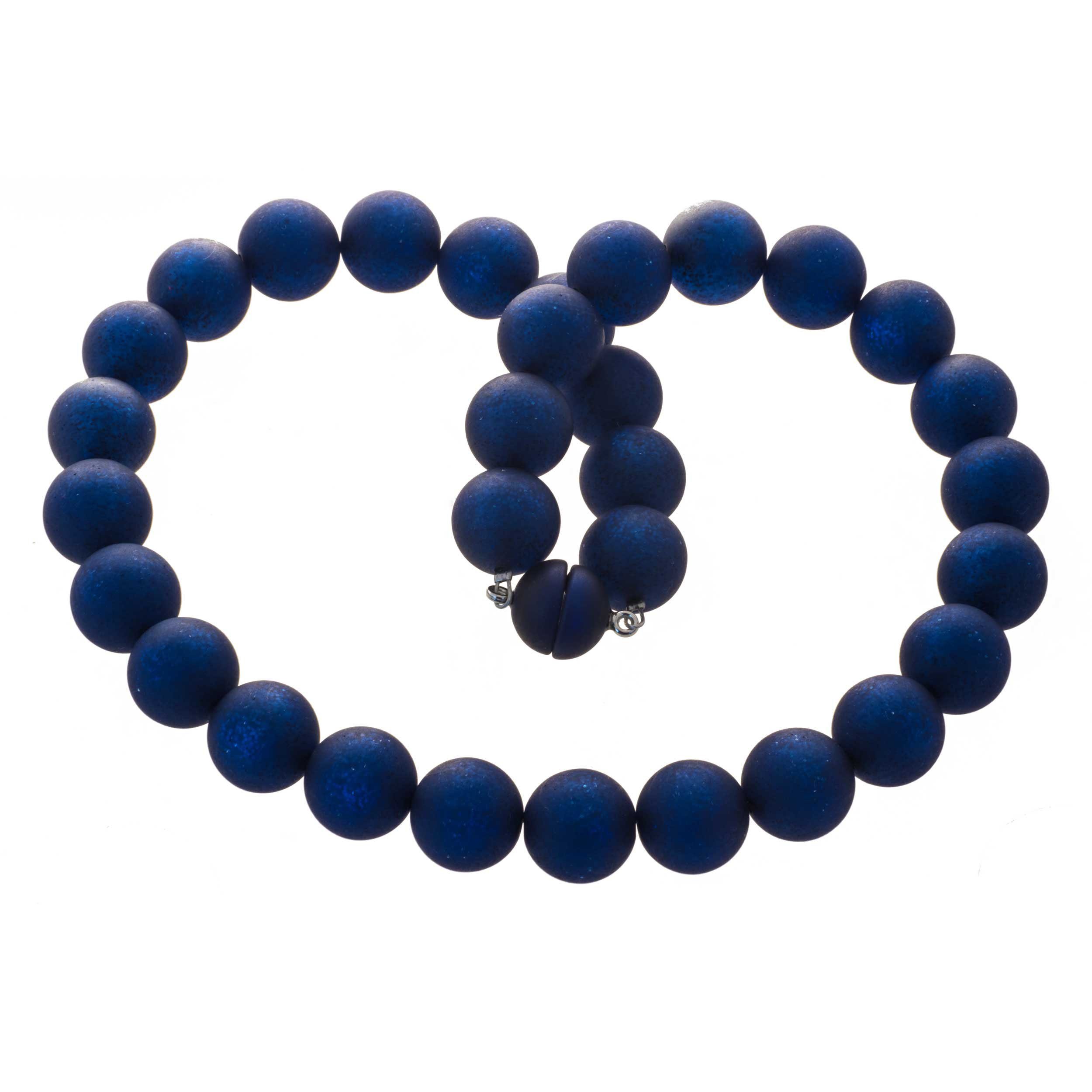 Bella Carina Perlenkette Polaris Perlen Kette Blau 16 mm, Magnetverschluss