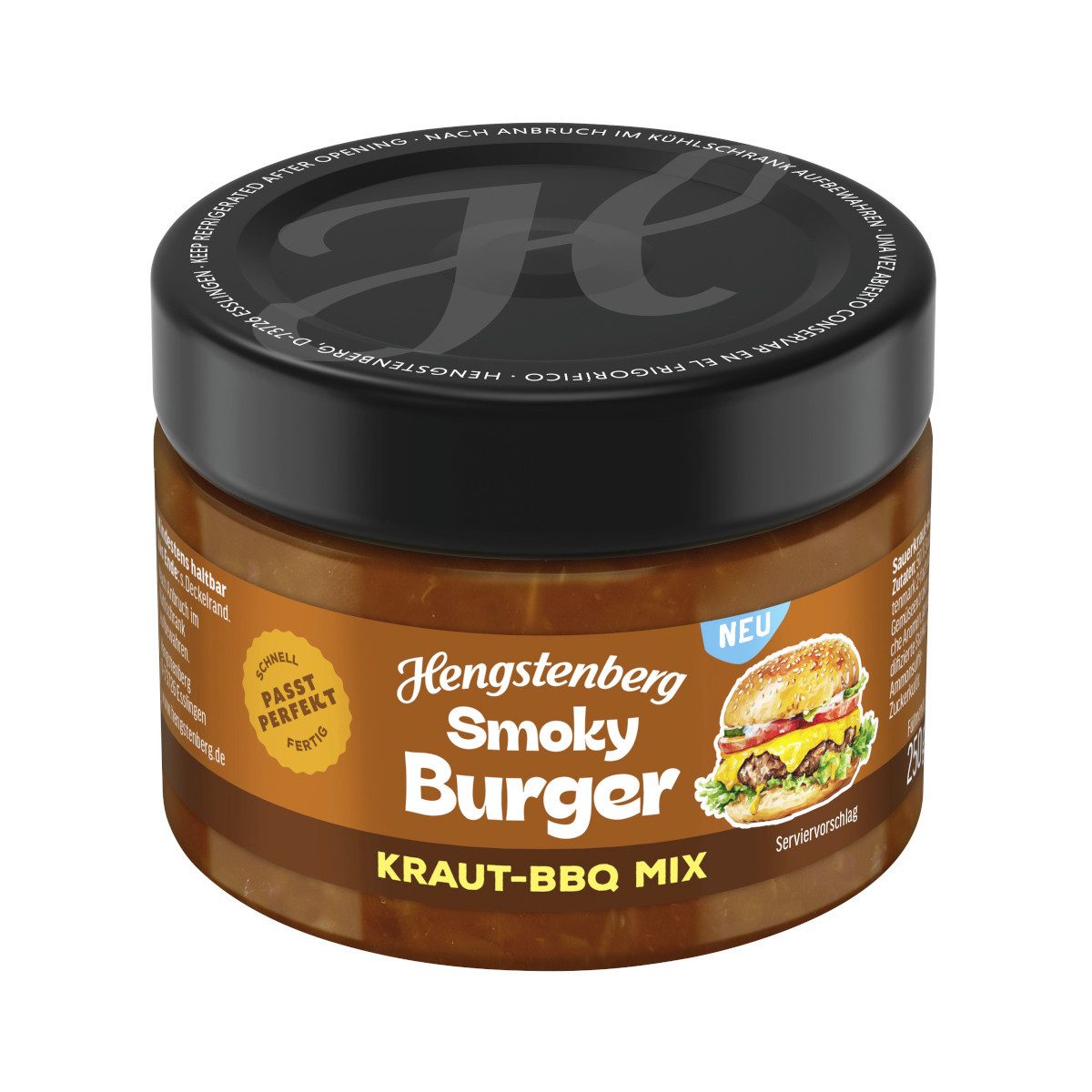 Hengstenberg Saucen, Hengstenberg Smoky Burger Kraut-BBQ Mix Packung 290ml
