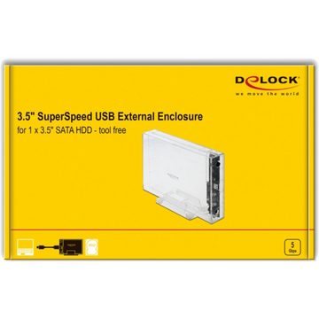 Delock PC-Gehäuse Externes Gehäuse für 3.5" SATA HDD mit USB Type-C Buchse